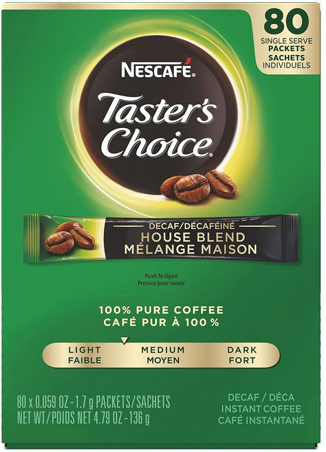 네스카페 인스턴트 커피 패킷 테스터 초이스 라이트 로스트 싱글 1.7g(80팩), Light Roast, 1.7 g Pack of 80, 1.7g