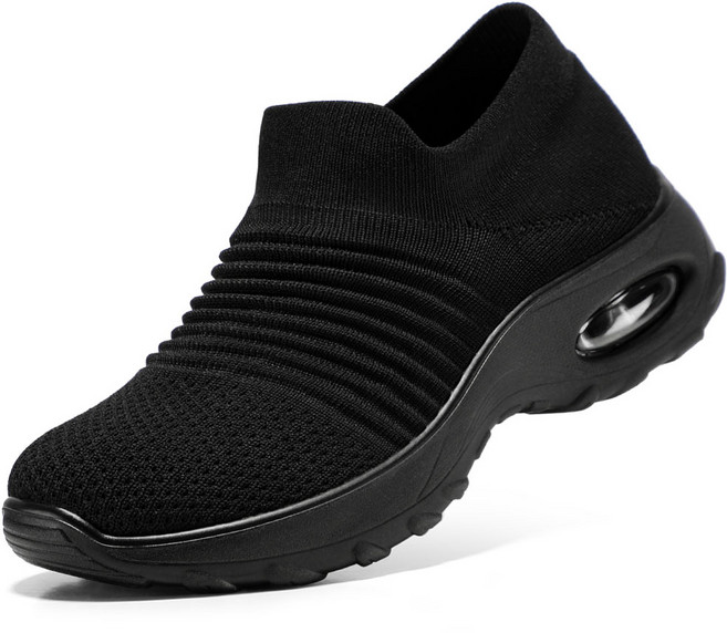 STQ 여성 운동화 에어쿠션 키높이 무끈 경량 슬립온 통기성 속건 워킹화