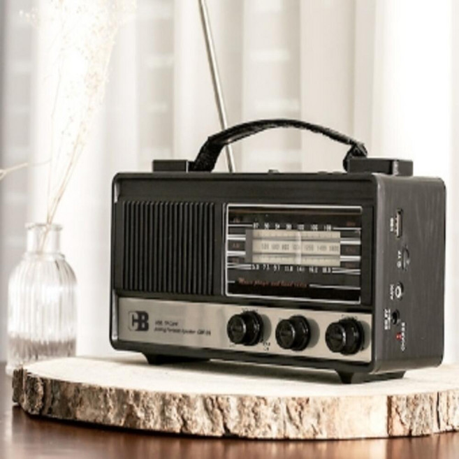 올피노 휴대용 라디오 탁상용 낚시 등산 어르신 트로트 블랙 1p