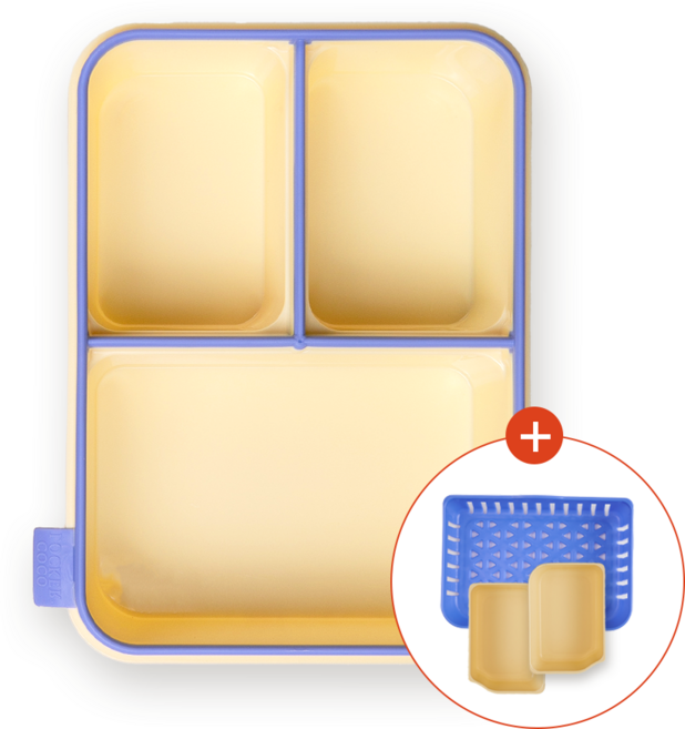 코코라커 캔디팟 칸막이 도시락통 유치원 유아 도시락 샐러드 직장인 도시락통 소풍도시락 전자레인지 도시락, 1개, 버터