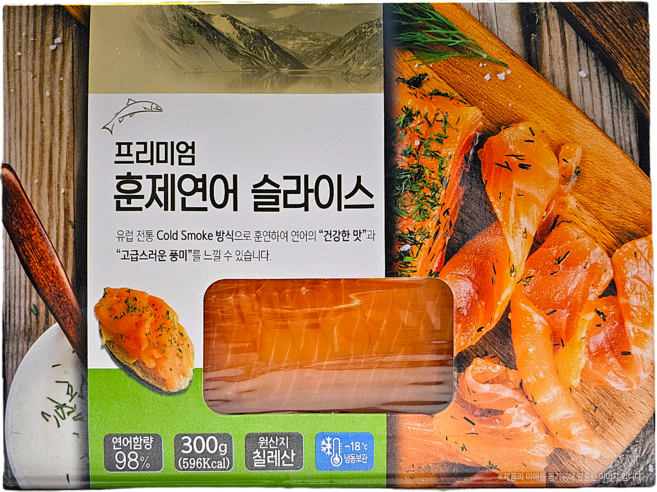 프리미엄훈제연어 슬라이스 훈제연어 슬라이스 연어 300g [원산지:칠레], 1개