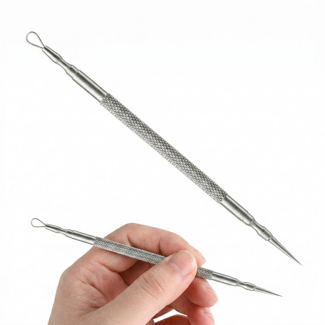 픽셀로그 피지 여드름 압출기 2개, 1세트, 실버