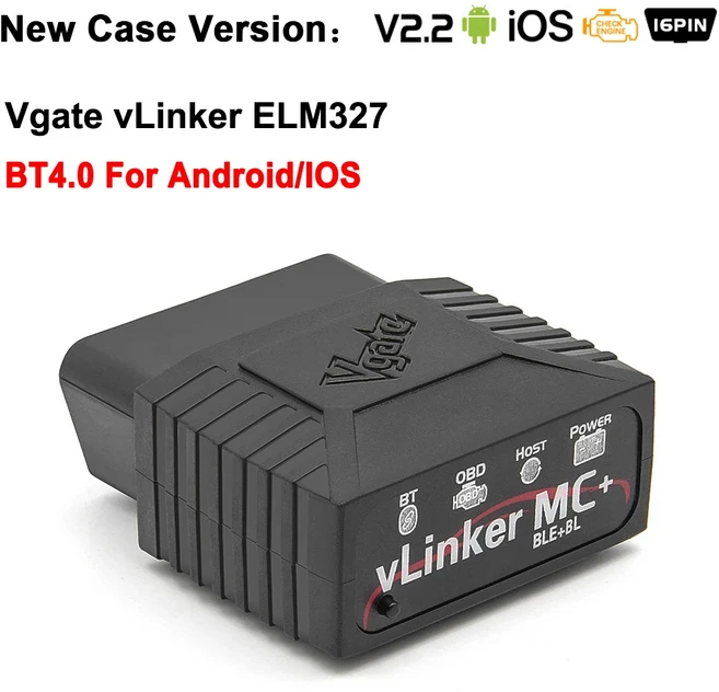 Vgate vLinker MC ELM327 스캐너 OBDII 코드 리더 자동 블루투스 4.0 안드로이드 IOS 2 진단 도구 ELM 327, 01 빠른  Mainland, 01 New vLinker BT4.0