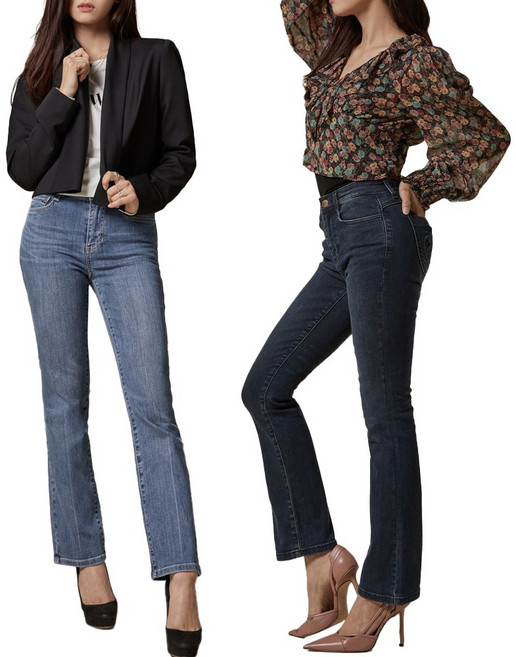 여성 세미 플레어 핏 데님 팬츠 여자청바지 여성청바지 부츠컷팬츠 부츠컷바지 슬림팬츠 와이드팬츠 신축성좋은팬츠 여자데님팬츠