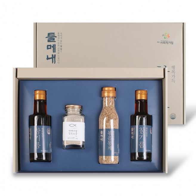 들메내 참기름 통깨 천일염 4종 명절선물세트, 1개