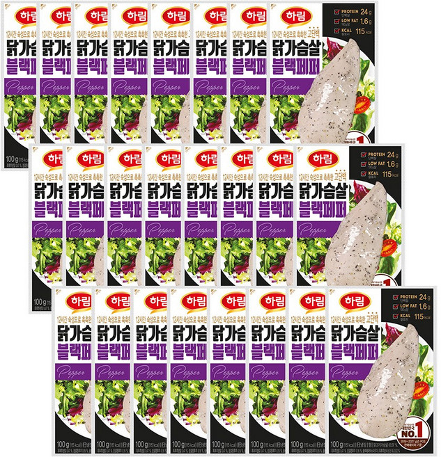 하림 닭가슴살 블랙페퍼 단백질 다이어트, 100g, 24개
