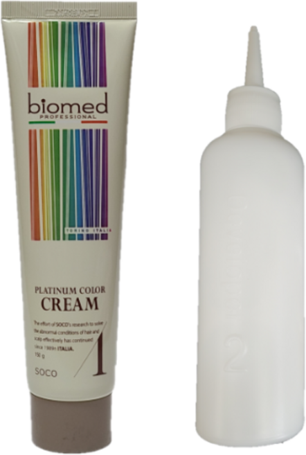 바이오메드 플레티넘 칼라크림 150ml+산화제포함 2개이상구매시 + 릴렉스업 트리트먼트 100ml 1개, 5.6 적자빛밝은갈색