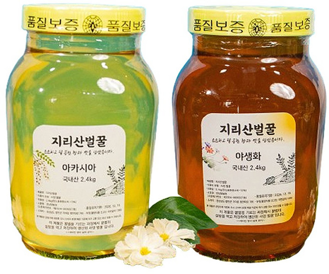 소담채가 지리산 사양벌꿀 대용량 100% 국내산 야생화향 2.4kg 1개 + 아카시아향 2.4kg 1개, 2개