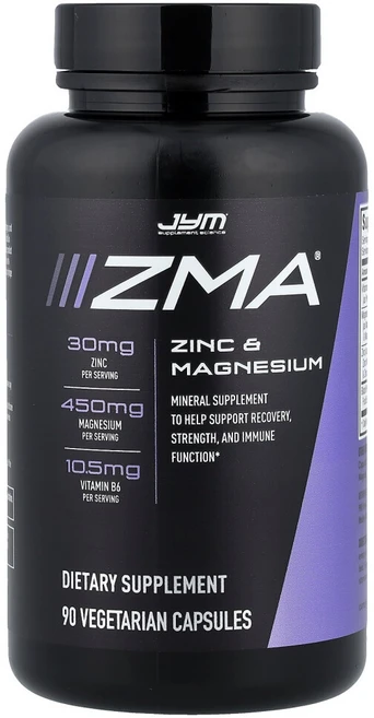 제이와이엠서플먼트사이언스 ZMA 아연 & 마그네슘 베지테리안 캡슐, 1개, 90정 - 쿠팡