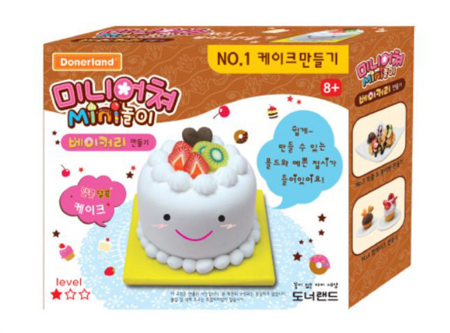 도너랜드 미니어쳐 놀이 클레이 케이크 만들기, 양념&후라이드치킨 만들기, 1개