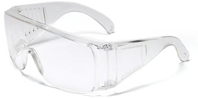 防噴濺護目鏡 大鏡框設計防霧高清耐衝擊安全眼鏡, 1個, 透明