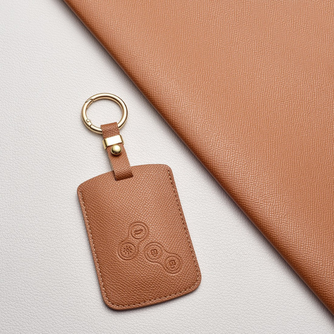 르노삼성 천연 소가죽 스마트키 커버 케이스 C타입 호환 SM3/뉴SM3/SM5/SM7/QM3/QM5/라구나/CLIO 등 차량용 키홀더, 르노 C 타입, 샌드 브라운