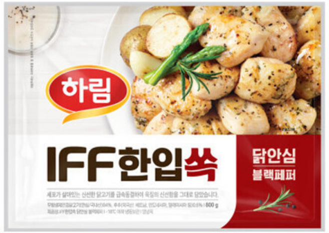 하림 IFF 한입쏙 닭안심 블랙페퍼, 2개, 800g