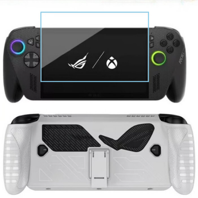 ROG XBOX Ally X 엑갈리 케이스 스탠드 강화유리 필름 올인원 세트, 1세트, 화이트, 단일