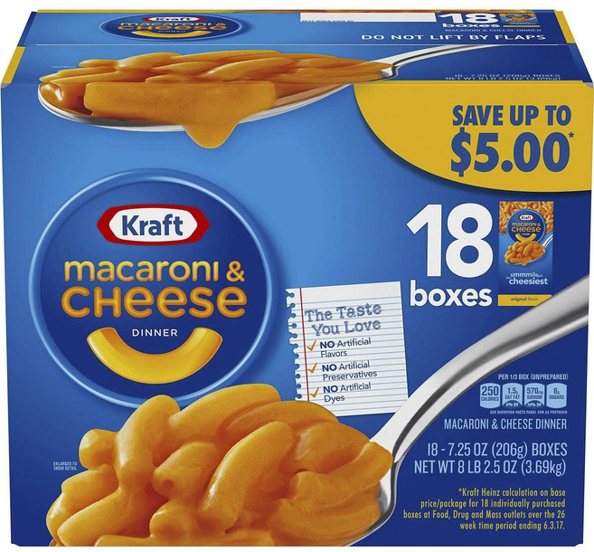 크래프트 마카로니 & 치즈 디너, 206g, 18개