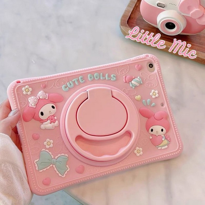 다이슝 귀여운 갤럭시 S9플러스 A8 회전 호환 S7 S6lite태블릿 케이스, 핑크색, 1개