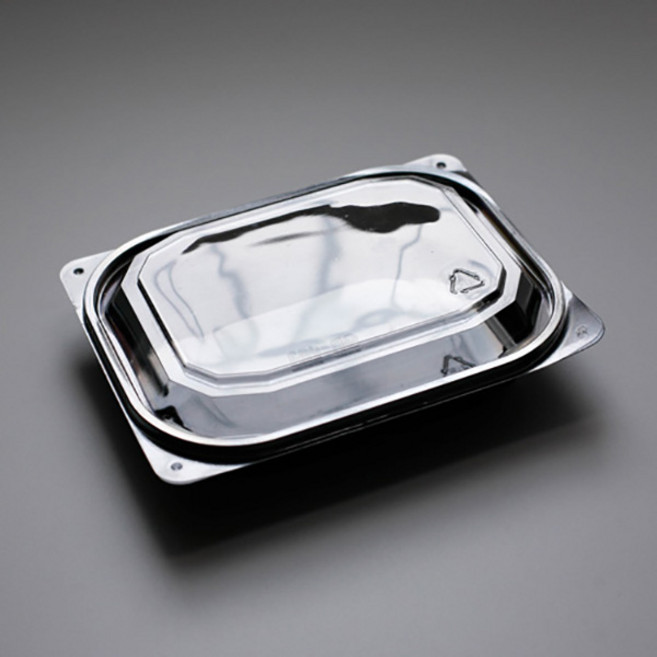 D003검정(600세트)일회용반찬샐러드용기 뚜껑+몸통 투명, 1개, 600세트