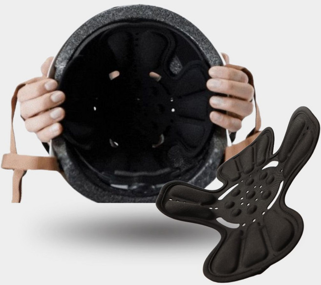 MOVA 충격분산 헬멧내피 라이더 현장안전모 내피, A타입(정수리 보호), 블랙, 1개