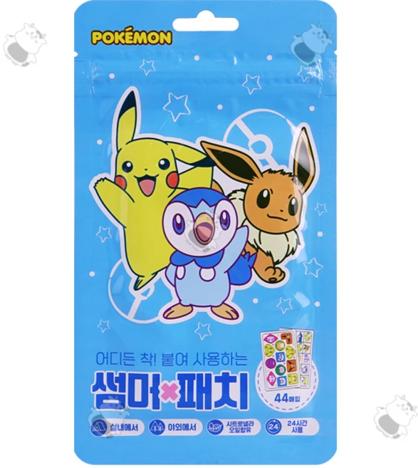 더원코리아 포켓몬 썸머패치 모기 벌레 해충 보호패치 40매입 24시간 사용가능, 혼합색상, 1개 - 쿠팡