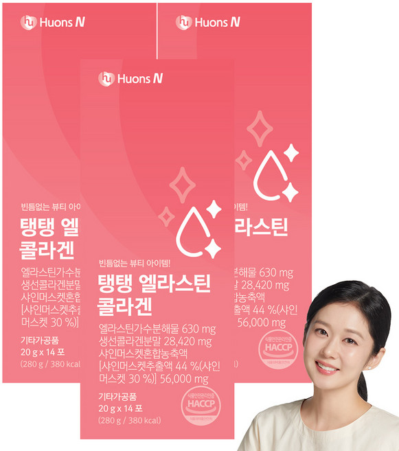 휴온스 탱탱 엘라스틴 콜라겐 14포, 3개, 14회분