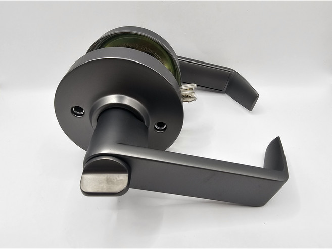 문고리닷컴 아신금속 VA-10000 현관 방화문 철문 고급형 레버 손잡이, 블랙