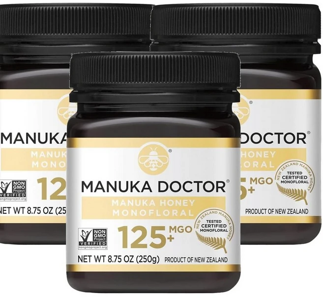MANUKA DOCTOR Manuka Honey Monofloral 마누카 닥터 마누카 꿀 모노플로럴 MGO 125+ 250g, 3개 - 쿠팡