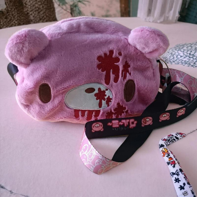 그루미 베어 플러시 크로스바디 백 핑크 귀여운 만화 숄더백 홈 작은 가방 숄더 스트랩 프린팅, 1개