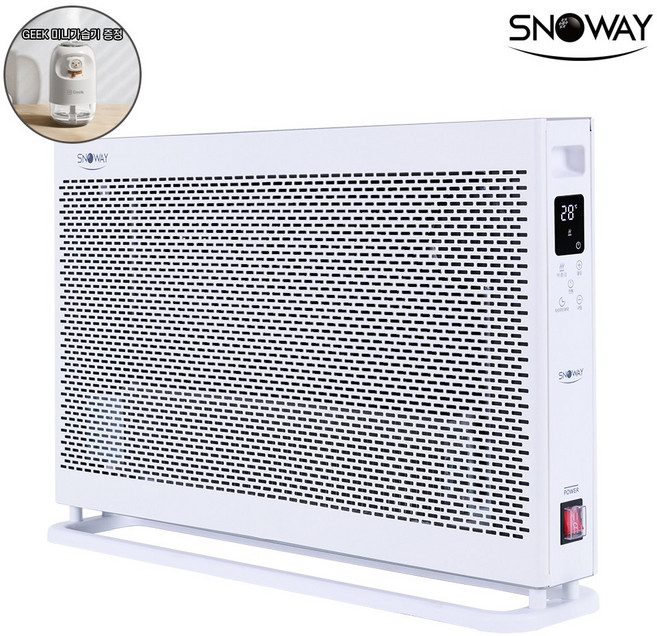 스노웨이 디지털 전기 컨벡터 히터 화장실 컨벡션히터 대류식 난방기 리모컨 스탠드 벽걸이, 컨벡션 화이트