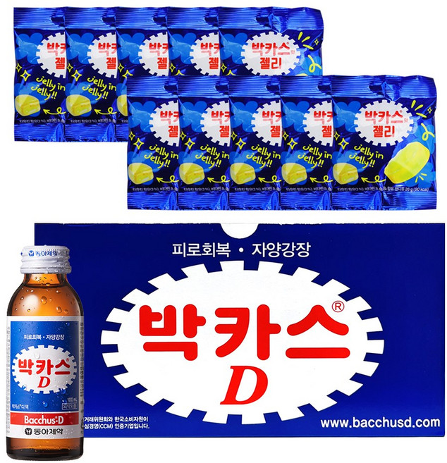 동아제약 박카스D 드링크 10병 + 박카스 젤리 26g 10봉지 피로회복 자양강장 세트, 1세트, 100ml