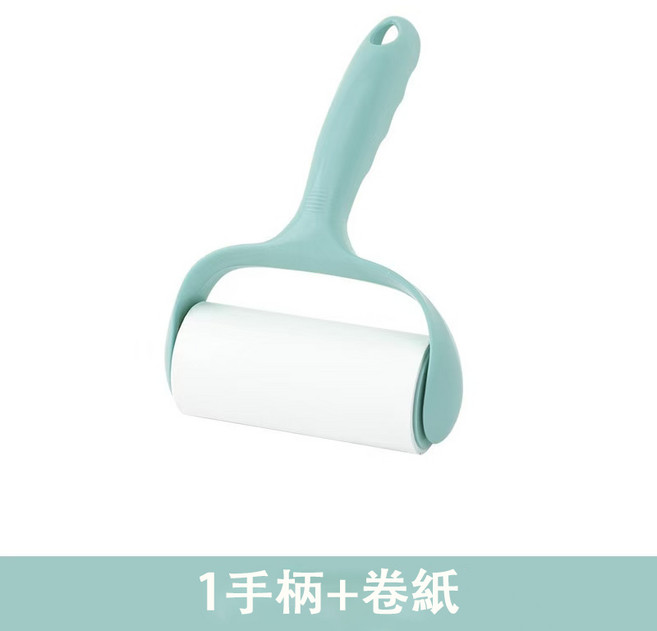 可撕式黏毛器 除塵滾筒 1手柄+卷紙, 1個, 淺綠