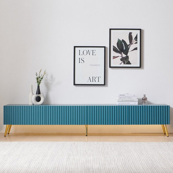 비에스디자인 팔레트 2100 낮은 거실장, 파스텔청록