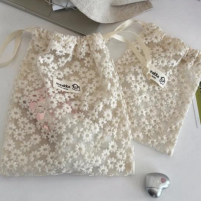 글로우엘 레이스 메쉬 스트링 복조리 파우치 s+m 2종