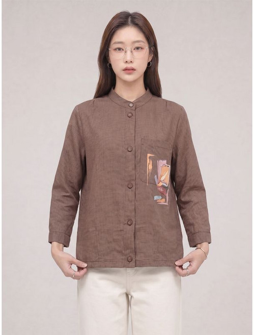크로커다일레이디 브라운 마 블라우스 CLCMBL109