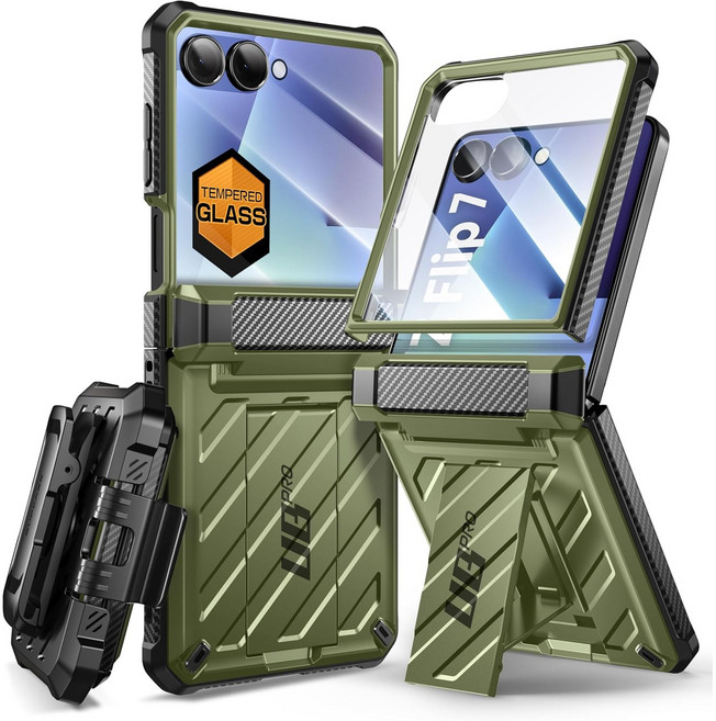 SUPCASE UBPRO 유비프로 갤럭시 Z 플립 7 러기드 스탠드 케이스, 그린