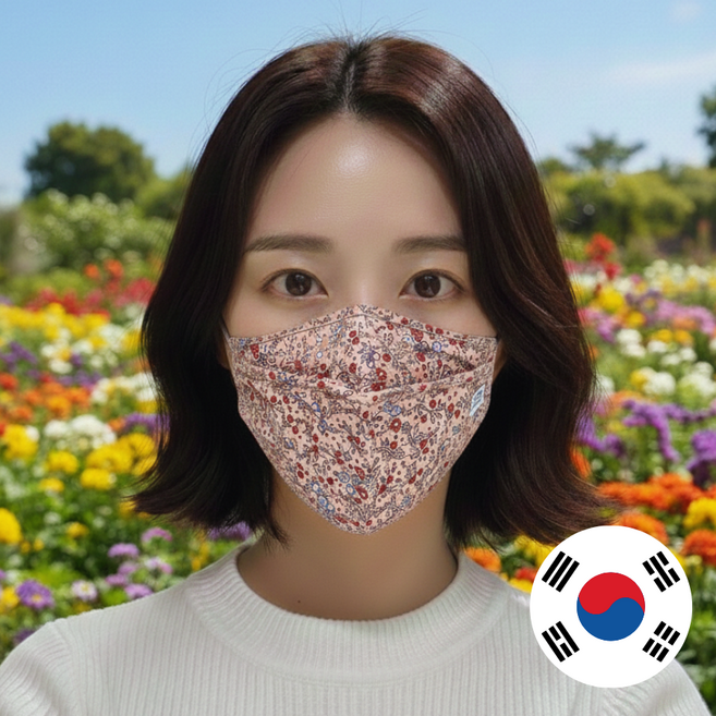 보라월드 빨아쓰는 천 순면 마스크, [단일] 08 보타닉 체리 피치, 1개, 1개입