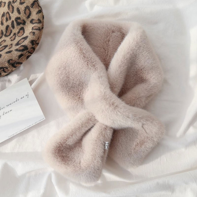 세렌디 겨울 여성 쁘띠 퍼 머플러 부드러운 털 목도리 미니 숏 스타일