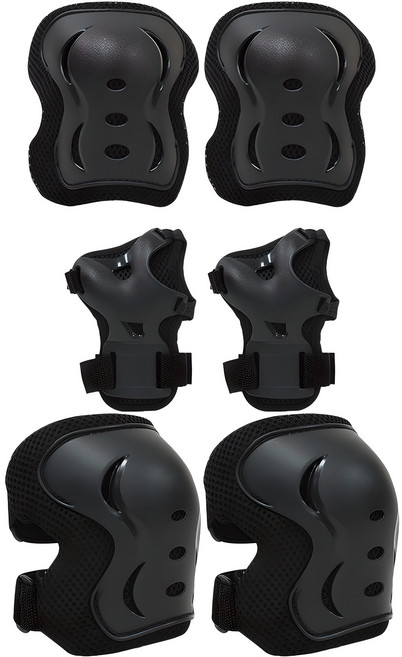 스피드스타 보호대 손목 2p + 팔꿈치 2p + 무릎 2p, 블랙, 1세트