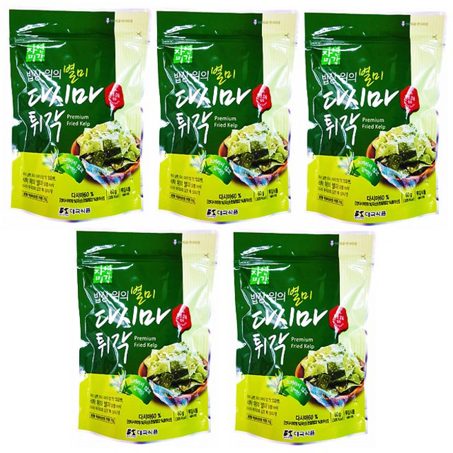 [대국식품 본사직송] 자연미각 돌자반 튀각 부각 모음, 60g, 5개