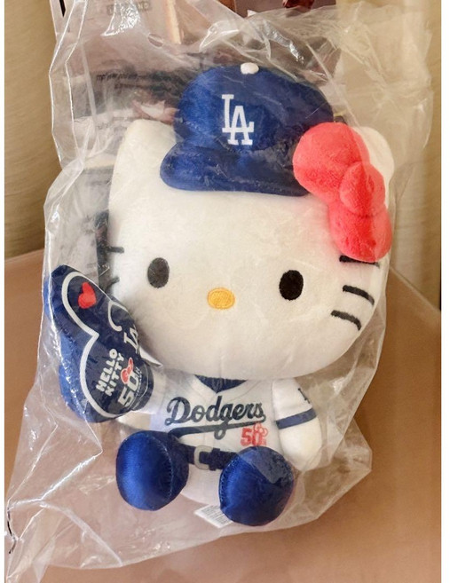 헬로키티 LA다저스 콜라보 50주년 기념 마스코트 키링, 일반국제배송(7~8일소요), 1개