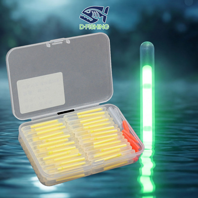 D-FISHING 야간 낚시 캐미 올인원 50개 세트 케미꽂이 케미라이트 3mm 4mm, 1세트
