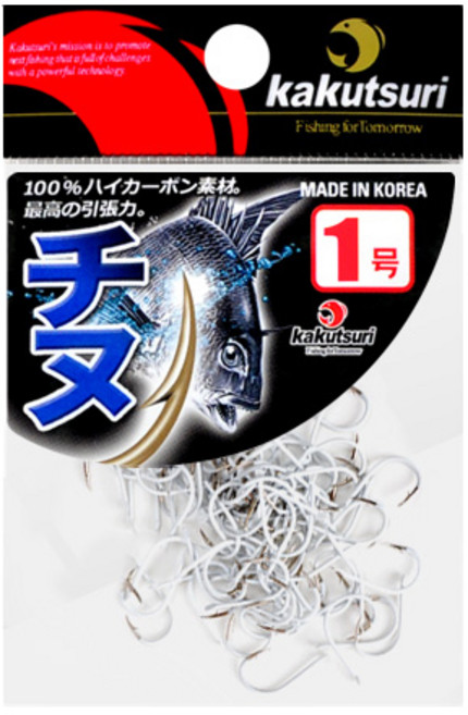 카쿠쯔리화이트덕용바늘 지누 감성돔 이소 토너먼트용 대용량 100개입 날카로운 훅 다용도, 1개