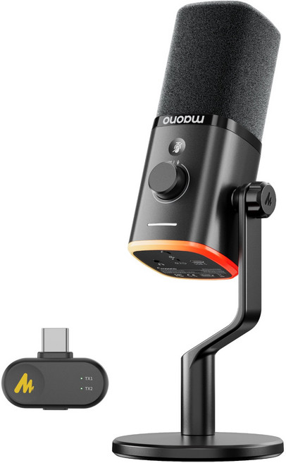 마오노 무선 USB 다이나믹 마이크 데스크 스탠드, 블랙