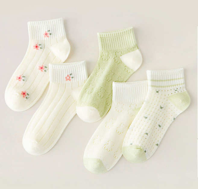 초록 정원 메쉬 아동양말 5종세트 J65