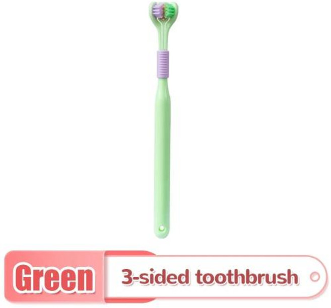 성인용 삼면 부드러운 강모 칫솔 욕실 액세서리 구강 건강 청소 칫솔 살균, 1)Green, 1개