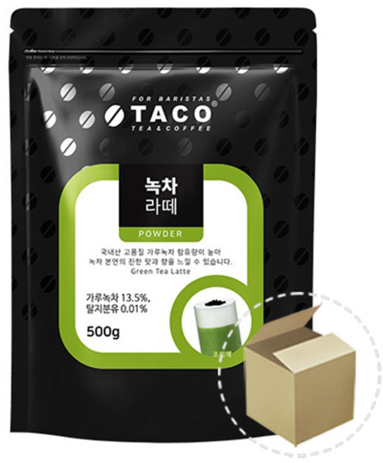타코 녹차라떼 500g 1박스 10개, 단품, 1개입