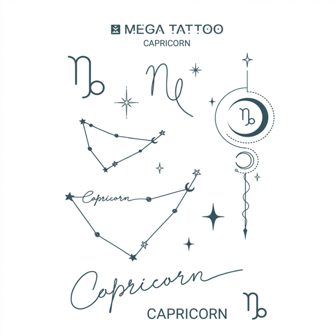 MEGA TATTOO 별자리 타투스티커 12종(택1), 1개, Capricorn 염소자리