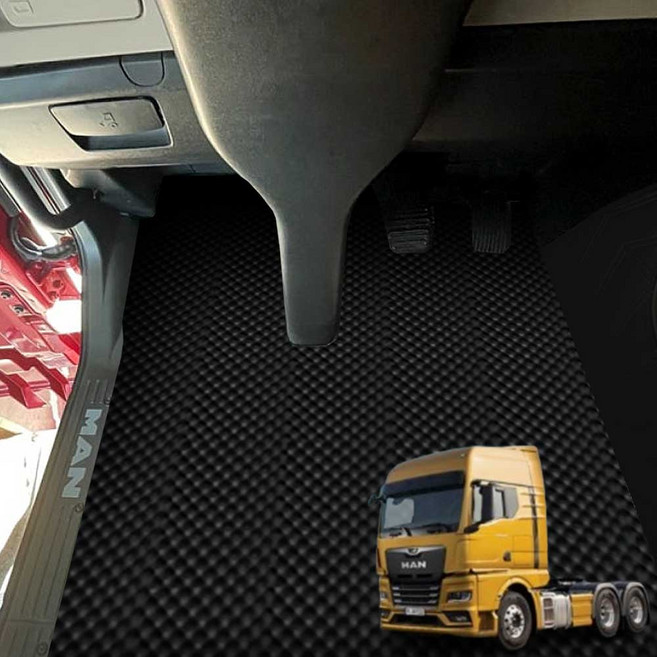 만 TGX 트럭 전용 프리미엄 고무 벌집매트 1열 3P 세트, 블랙, 1050 만 TGX