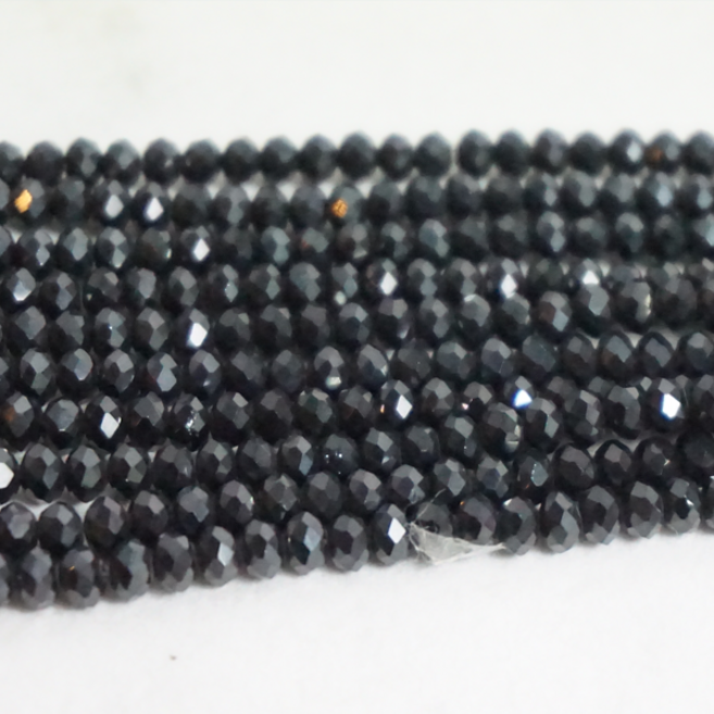 선우몰 크리스탈 4mm 팔찌재료 론델컷 3x4 팔찌만들기 비즈공예 크리스탈 팔찌 큐빅 원석 공예, 메탈블랙, 1개