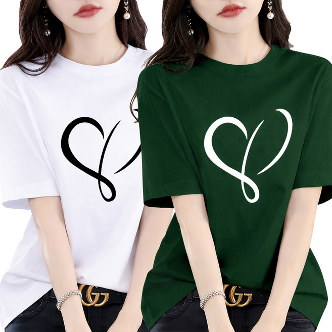 티나 1+1 프리미엄 순면 100% 반팔 티셔츠 2매 세트 고밀도 코튼 부드러운 데일리 기본티