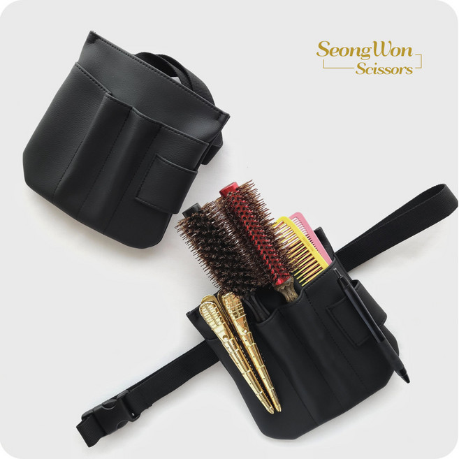 성원가위 스텝가방 인턴가방 가위집 허리벨트 미용사 헤어샵 작업용 힙색, 1개, 블랙